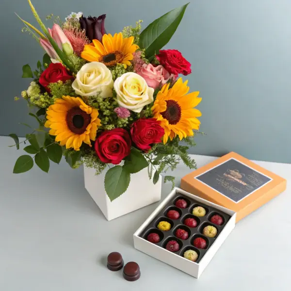 Elegant Rose & Chocolate Gift Basket