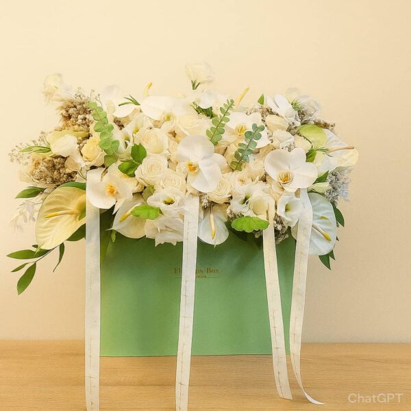 Bloom Box – Elegant White Floral Arrangement