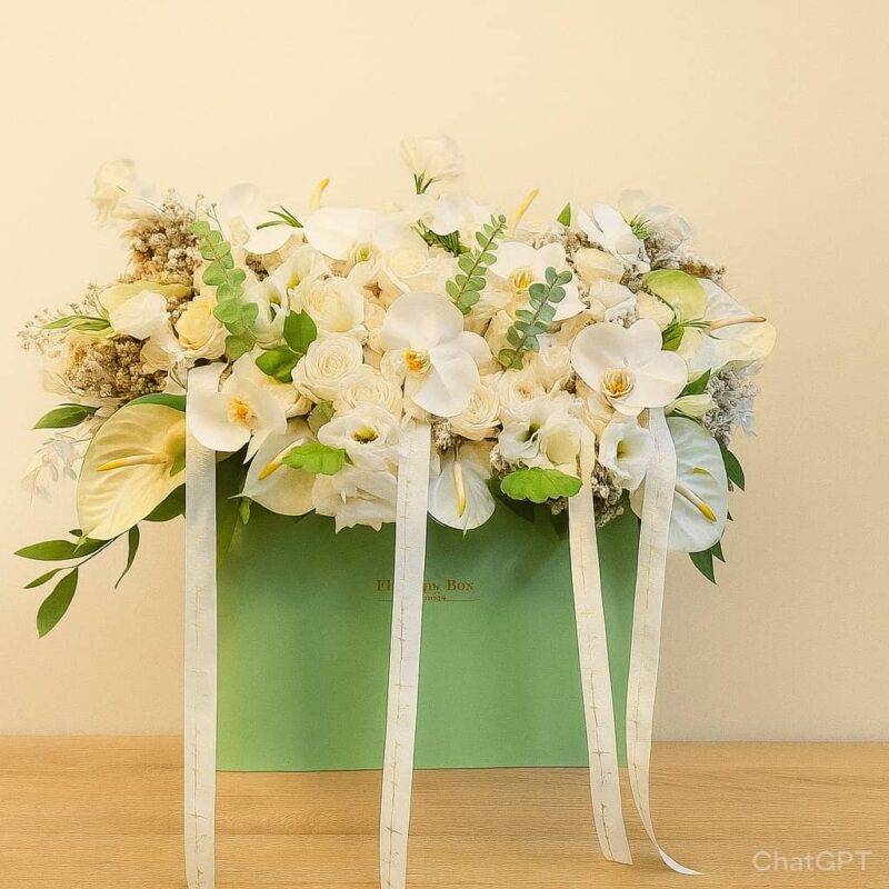 Bloom Box – Elegant White Floral Arrangement